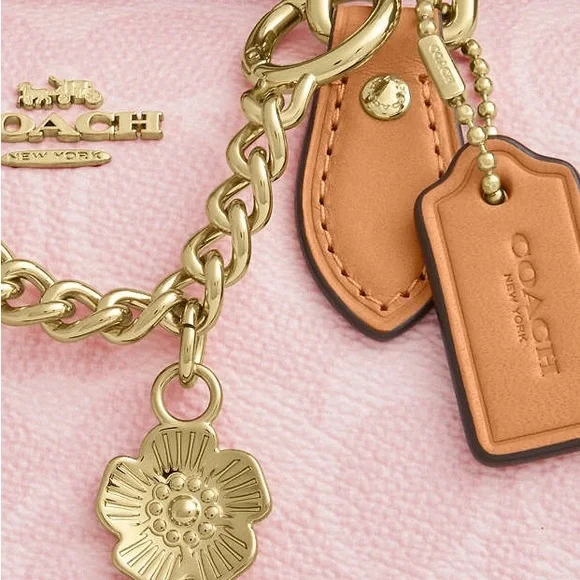 NWT Coach Pink and Tan Satchel MINI ROWAN - Picture 6 of 16